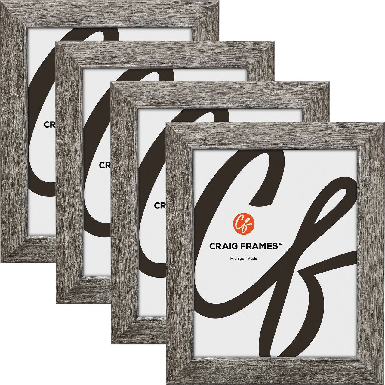 4 Pack Craig Frames Bauhaus 125 Barnwood Gray Picture Frame